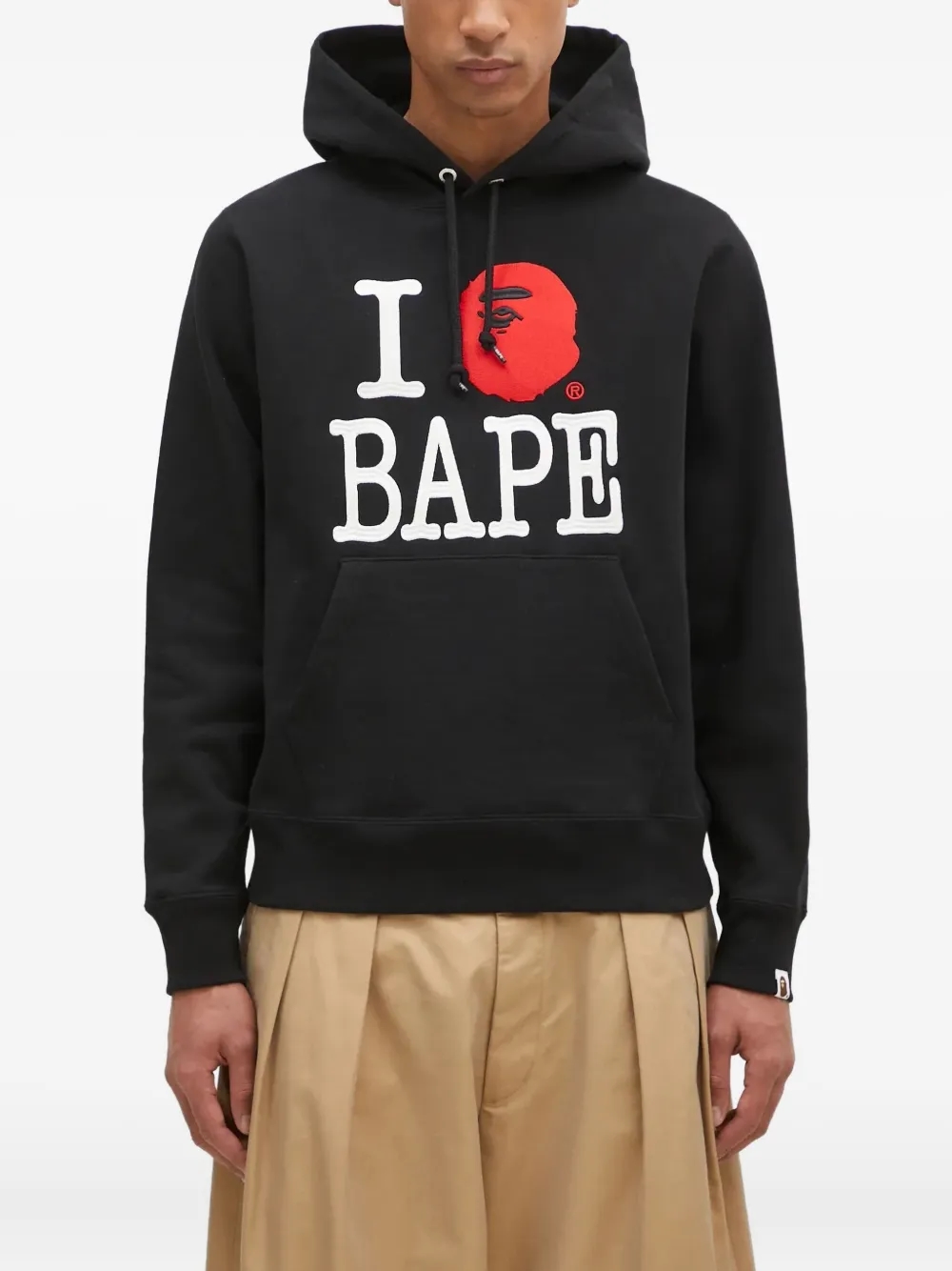 BAPE hoodie front macro view